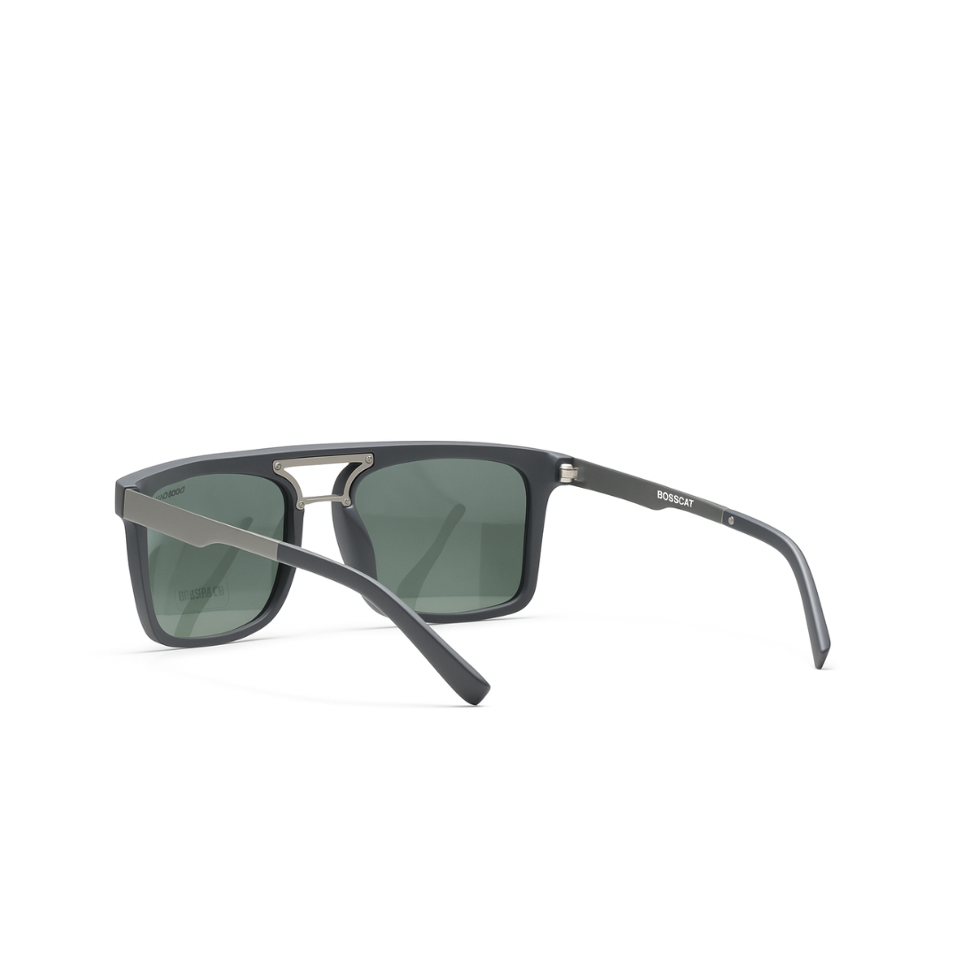 Bosscat Black Polarized Double Bar Sunglasses