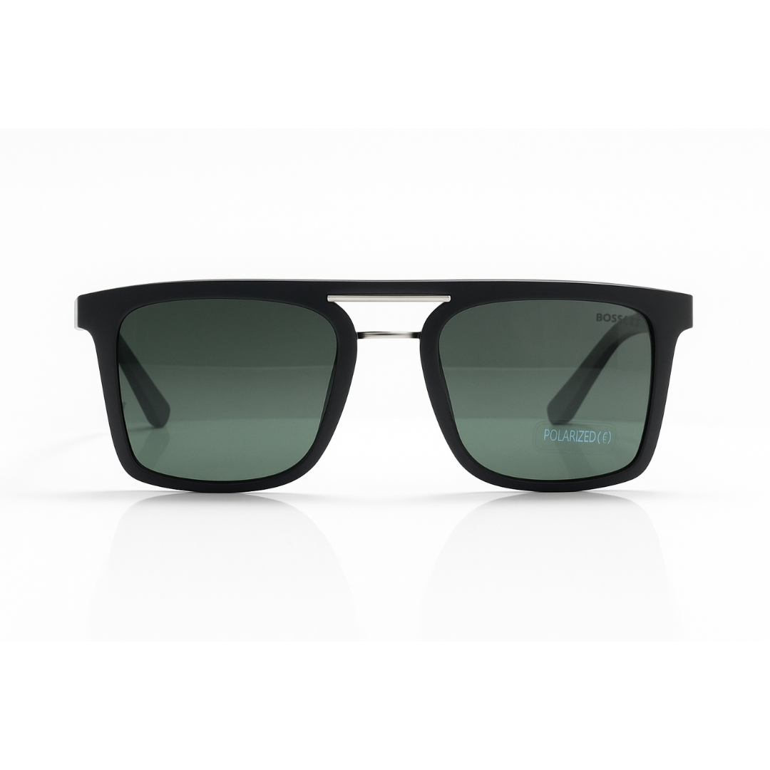 Bosscat Black Polarized Double Bar Sunglasses