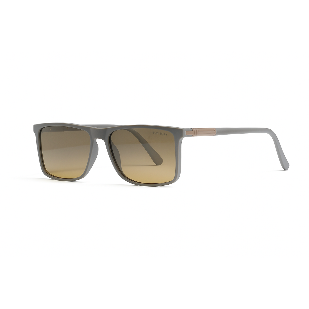 Bosscat Rectangular Gradient Brown Polarized Sunglass