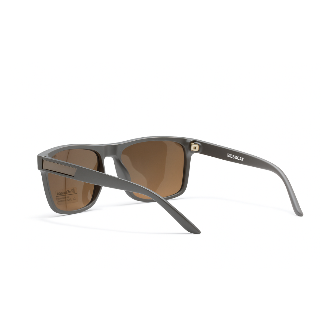 Bosscat Square Polarized Sunglasses - Gradient Brown TR-90 Frame (4)