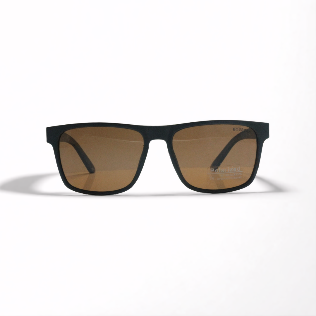 Bosscat Square Polarized Sunglasses - Gradient Brown TR-90 Frame