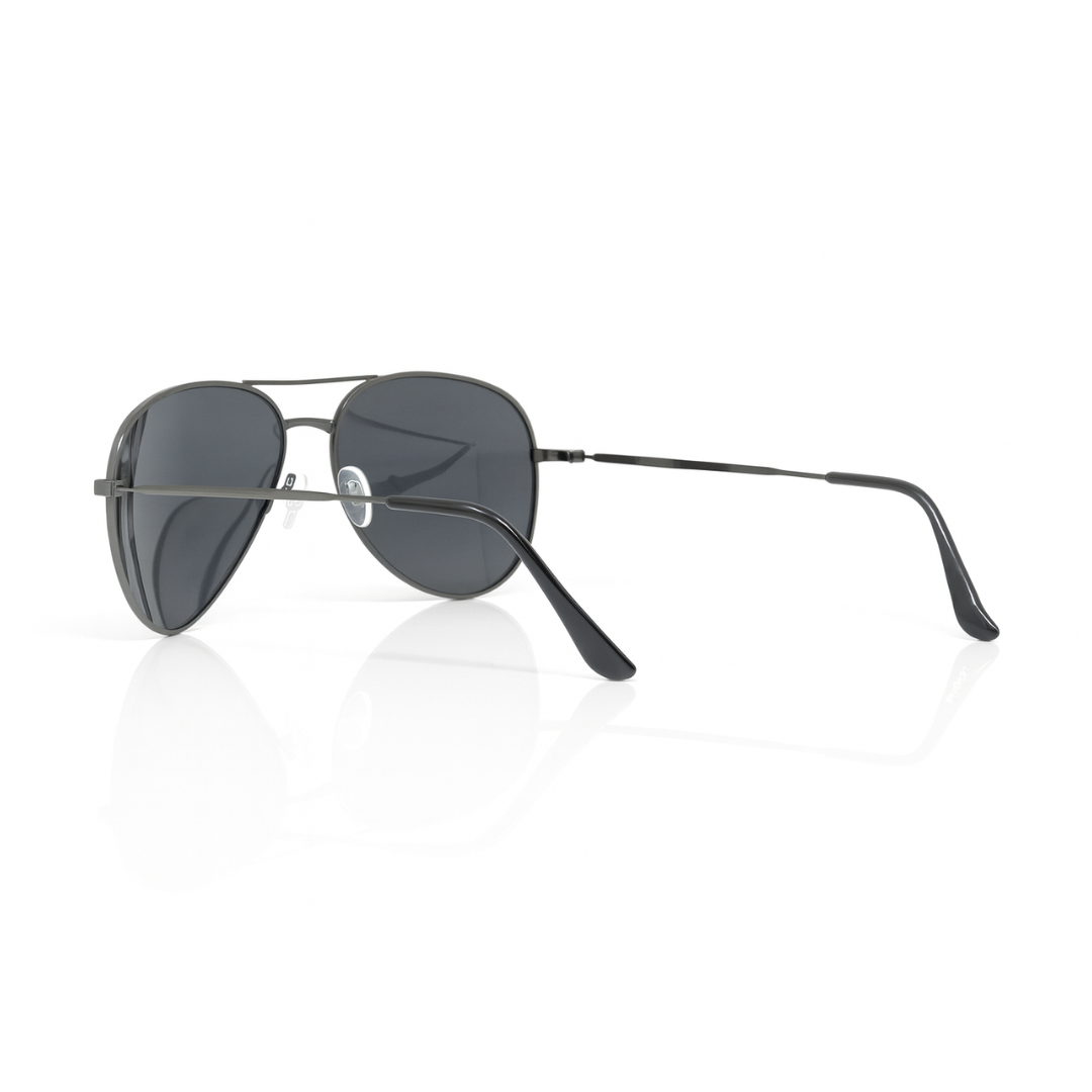 Bosscat Black Metal Aviator Sunglasses - Polarized with 100% UV Protection