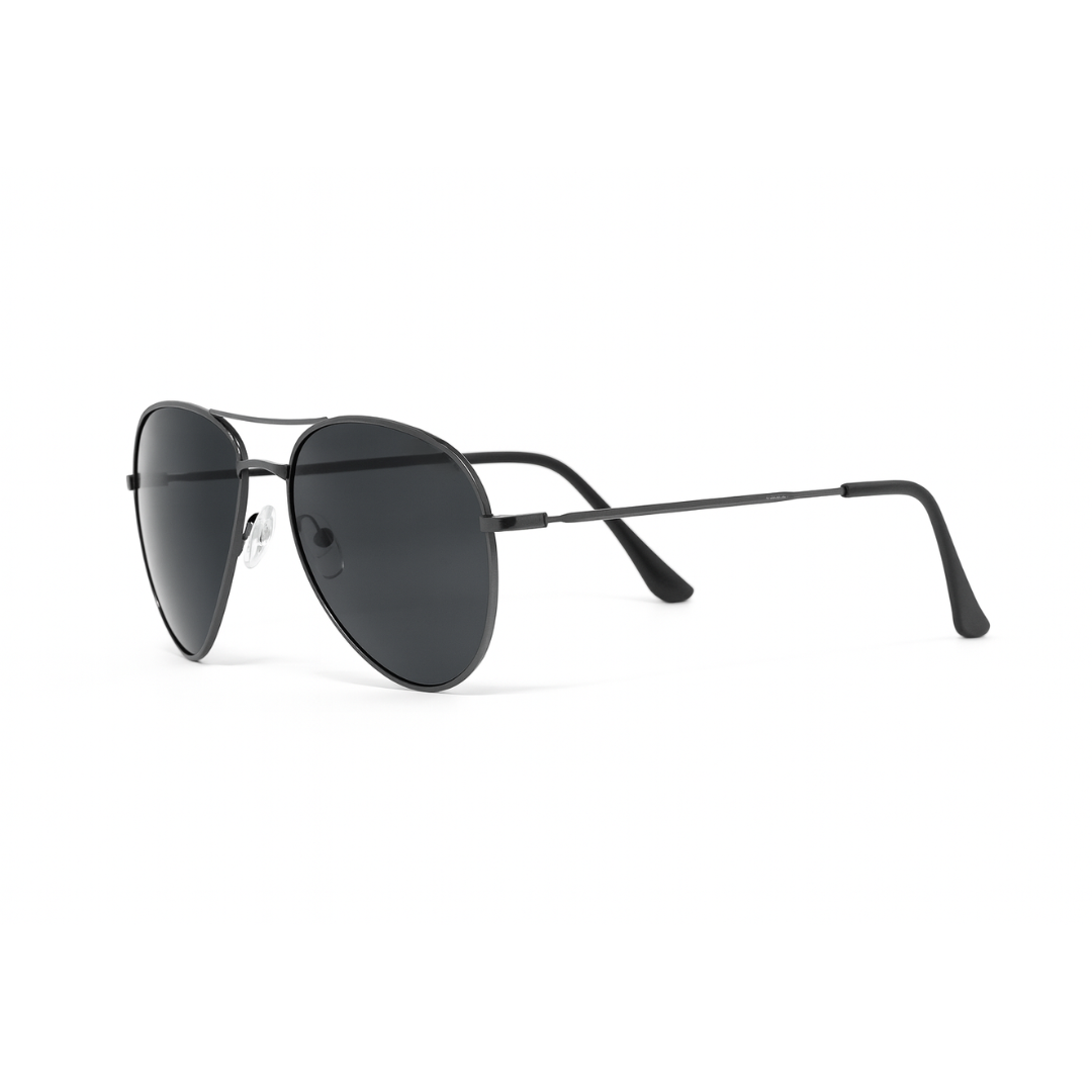 Bosscat Black Metal Aviator Sunglasses - Polarized with 100% UV Protection