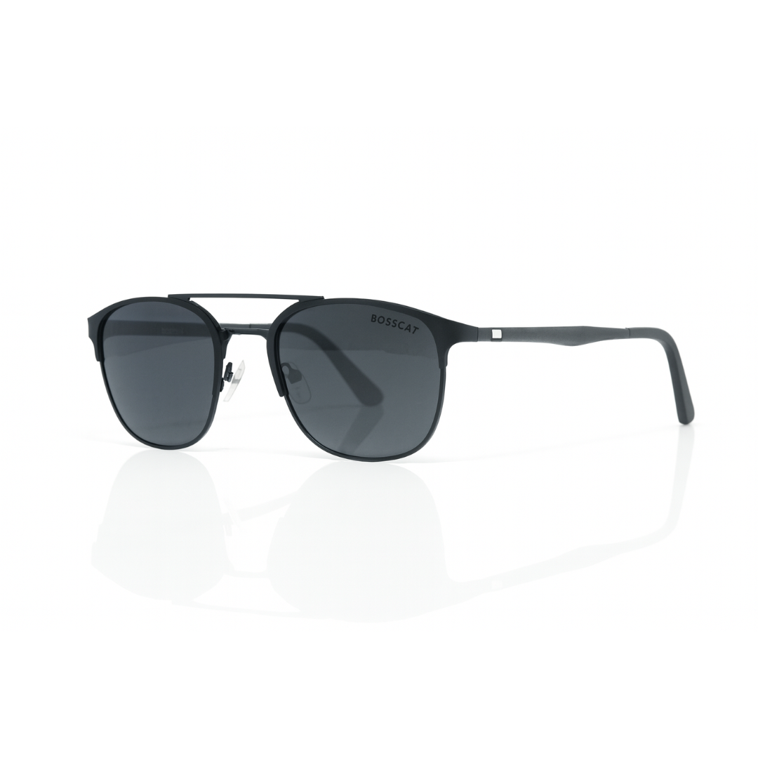 Bosscat Black Metal Double Bar Sunglasses - Polarized