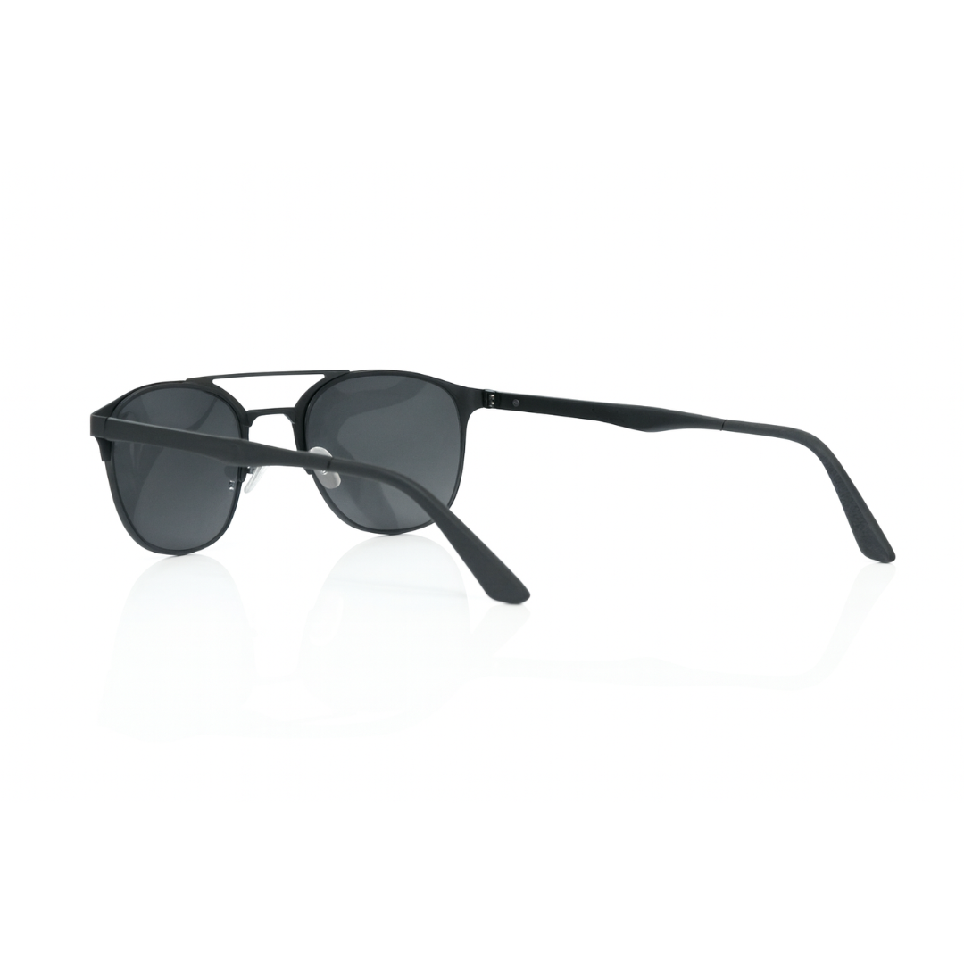 Bosscat Black Metal Double Bar Sunglasses - Polarized