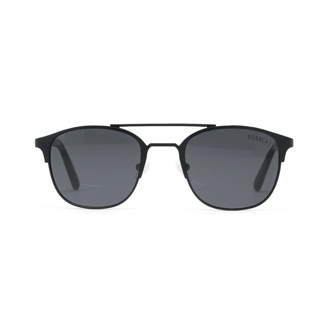 Bosscat Black Metal Double Bar Sunglasses - Polarized