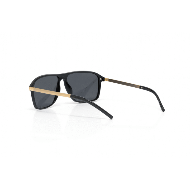 Bosscat Glossy Black Sunglasses with Gold Temples