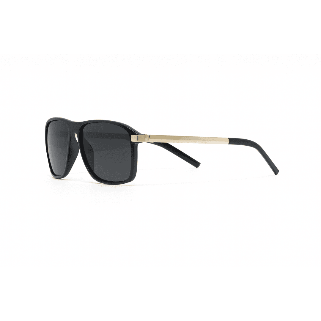 Bosscat Glossy Black Sunglasses with Gold Temples