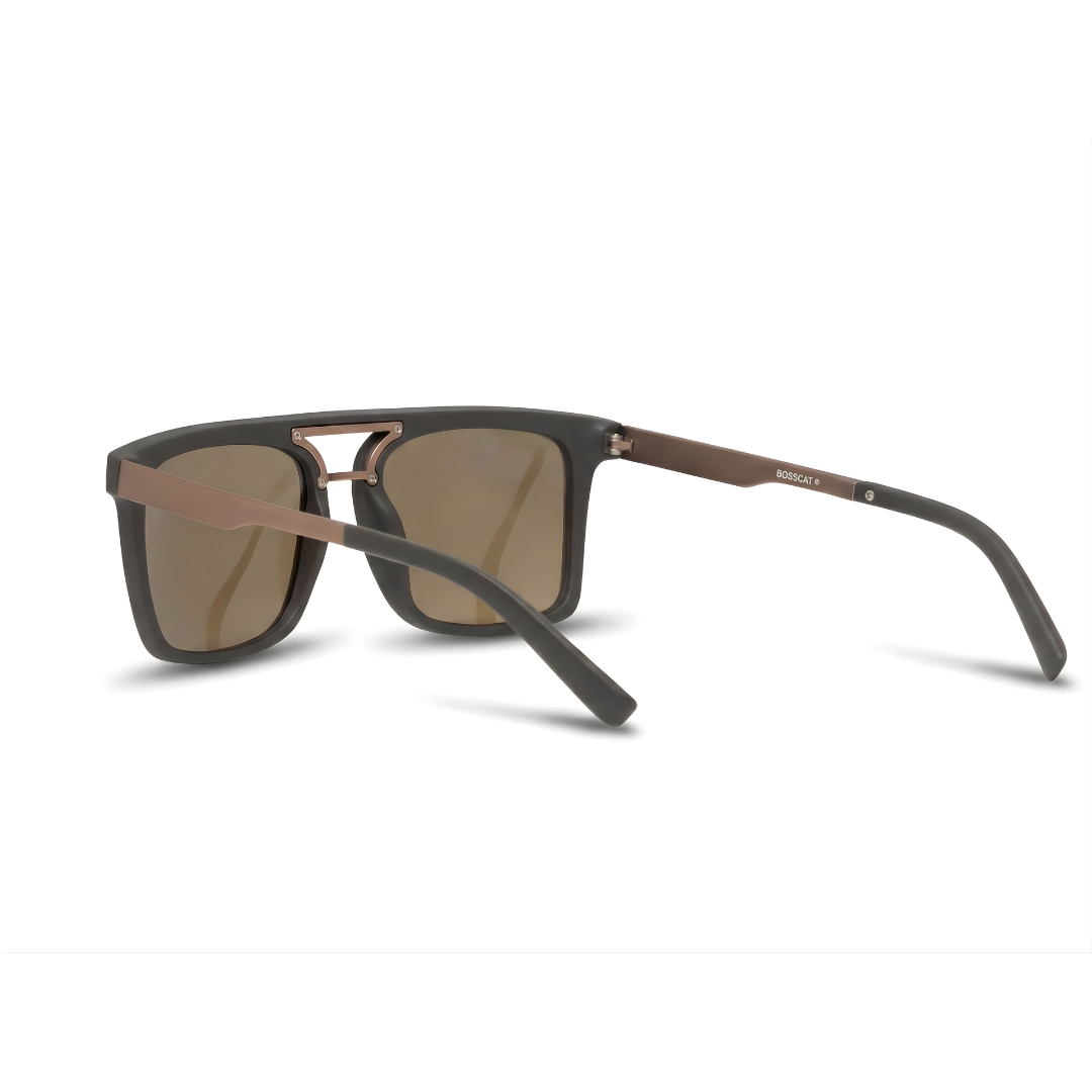 18041 Bosscat Double Bar Sunglasses - Brown Polarized Gradient Lens