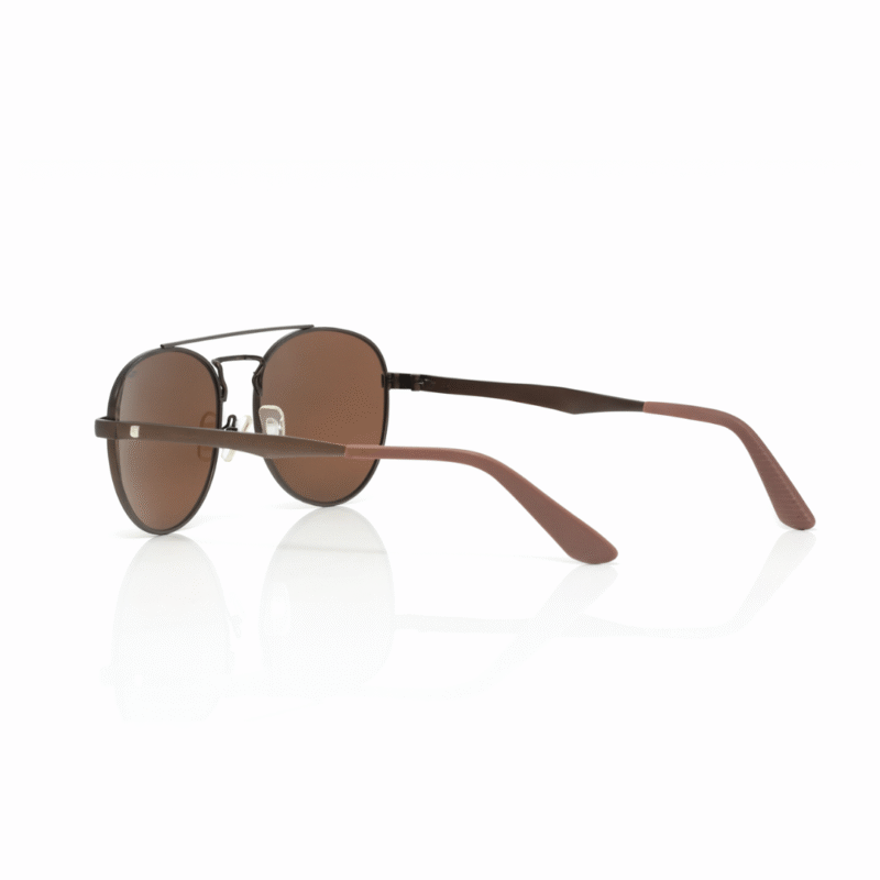 Bosscat Brown Aviator Polarized Sunglasses - Gradient Lens Double Bar